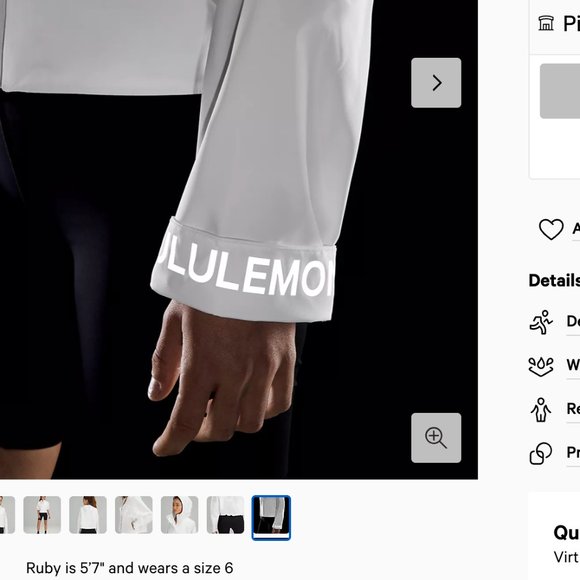 Lululemon Rain Chaser Crop Jacket in Mystified White Opal Multi - Picture 4 of 4